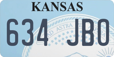 KS license plate 634JBO
