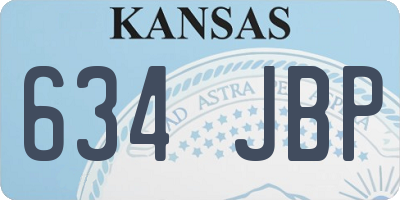 KS license plate 634JBP