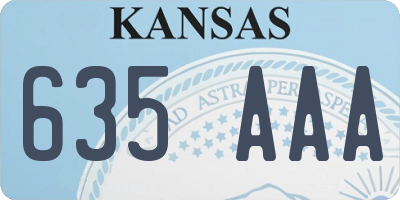 KS license plate 635AAA