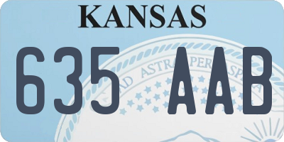 KS license plate 635AAB