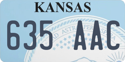 KS license plate 635AAC