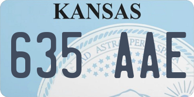 KS license plate 635AAE
