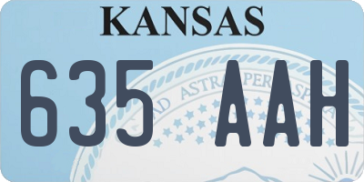 KS license plate 635AAH