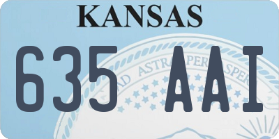 KS license plate 635AAI