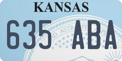 KS license plate 635ABA