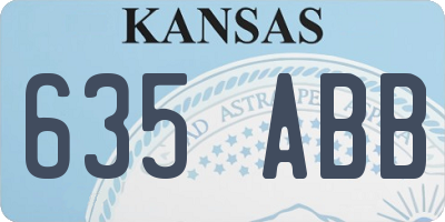 KS license plate 635ABB