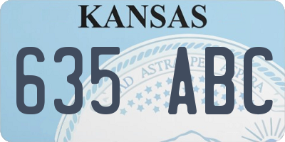 KS license plate 635ABC