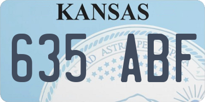 KS license plate 635ABF