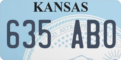 KS license plate 635ABO