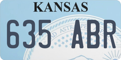 KS license plate 635ABR
