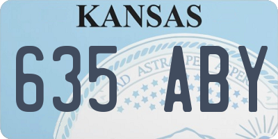 KS license plate 635ABY