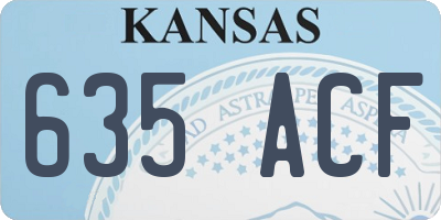 KS license plate 635ACF
