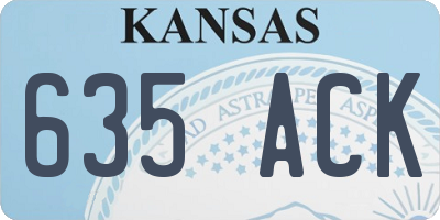 KS license plate 635ACK