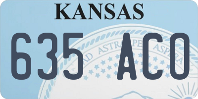KS license plate 635ACO
