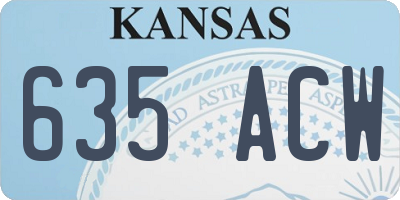 KS license plate 635ACW