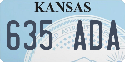 KS license plate 635ADA