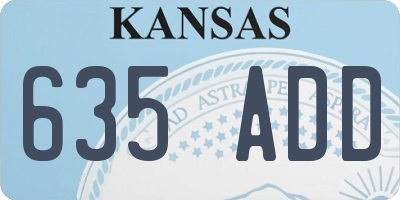 KS license plate 635ADD