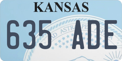 KS license plate 635ADE