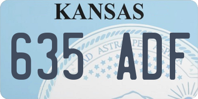 KS license plate 635ADF