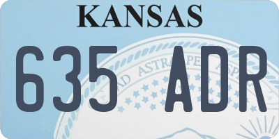 KS license plate 635ADR