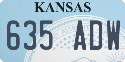 KS license plate 635ADW