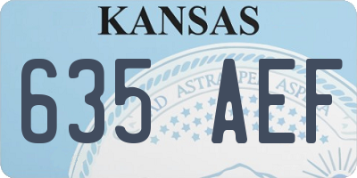KS license plate 635AEF