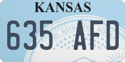 KS license plate 635AFD