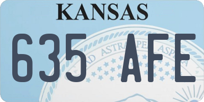 KS license plate 635AFE