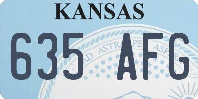 KS license plate 635AFG