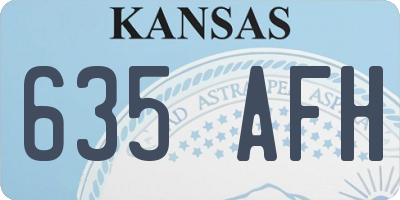 KS license plate 635AFH