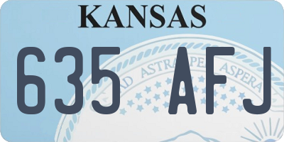 KS license plate 635AFJ