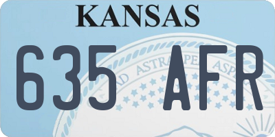 KS license plate 635AFR