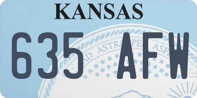 KS license plate 635AFW