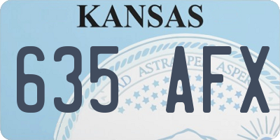 KS license plate 635AFX