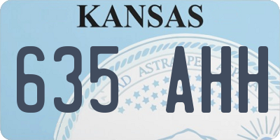 KS license plate 635AHH