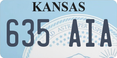 KS license plate 635AIA