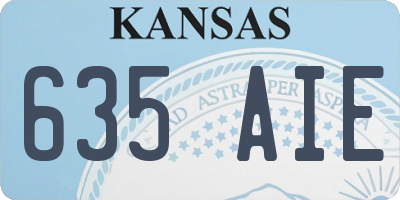 KS license plate 635AIE