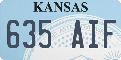 KS license plate 635AIF