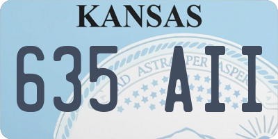 KS license plate 635AII