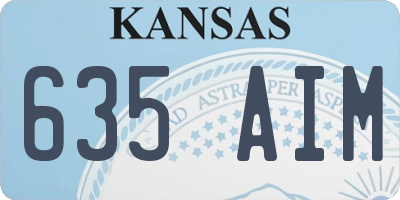 KS license plate 635AIM