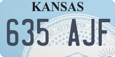 KS license plate 635AJF