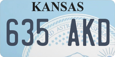 KS license plate 635AKD