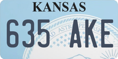 KS license plate 635AKE