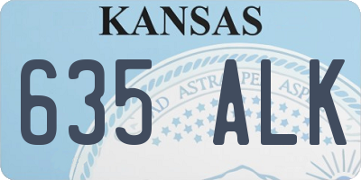 KS license plate 635ALK