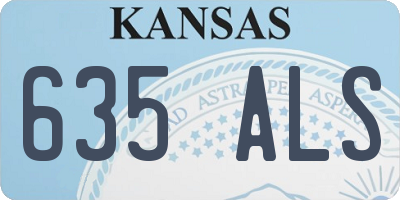 KS license plate 635ALS