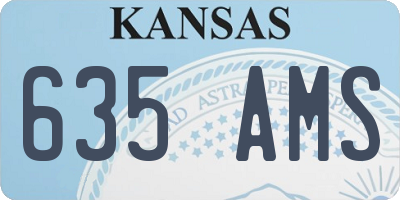 KS license plate 635AMS