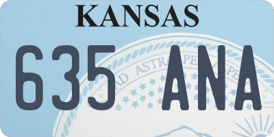 KS license plate 635ANA