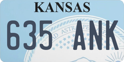 KS license plate 635ANK
