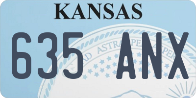 KS license plate 635ANX