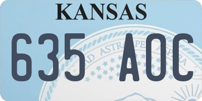KS license plate 635AOC